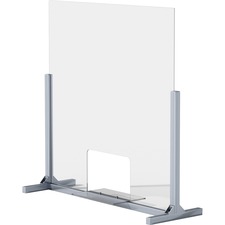 Lorell LLR 55672 Removable Shelf Glass Protective Screen - 36 Width X 