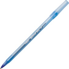 Bic BIC GSM240BE Round Stic Ballpoint Pen - Blue - Translucent Barrel 