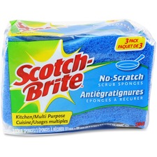 3m MP-3-8-D Scotch-brite No Scratch Scrub Sponges - 2.8 Height X 4.5 W