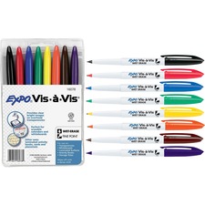 Newell SAN 16078 Expo Vis-a-vis Wet-erase Markers - Fine Marker Point 