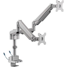 Lorell LLR 99803 Mounting Arm For Monitor - Gray - Yes - 2 Display(s) 