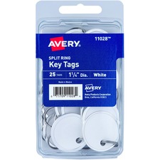 Avery AVE 11028 Averyreg; Round Split Ring Key Tags - 1.25 Diameter - 