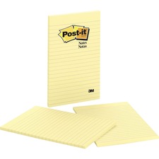 3m MMM 663YW Post-itreg; Notes Lined Notepads - 100 - 5 X 8 - Rectangl