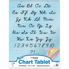 Pacon PAC 74731 Pacon Cursive Cover Colored Paper Chart Tablet - 25 Sh