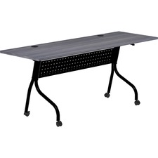 Lorell LLR 59488 Charcoal Flip Top Training Table - Charcoal Rectangle