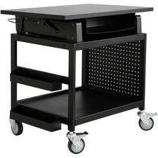 Lorell LLR 18239 Mobile Industrial Workstation - Rectangle Top - 22 Ta