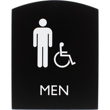 Lorell LLR 02677 Restroom Sign - 1 Each - Men Printmessage - 6.8 Width