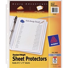 Avery AVE 75530 Averyreg; Standard-weight Sheet Protectors - For Lette