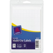 Avery AVE 05412 Averyreg; Removable Id Labels - 516 Width X 12 Length 