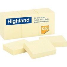 3m 6539 Highland Self-sticking Notepads - 1200 - 1.50 X 2 - Rectangle 