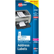 Avery AVE 2160 Averyreg; Mini-sheets Address Label - Permanent Adhesiv