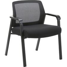 Lorell LLR 67003 Big  Tall Guest Chair - Fabric Seat - Mesh Back - Ste