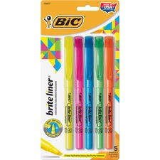 Bic BIC BLP51WASST Brite Liner Highlighters - Chisel Marker Point Styl