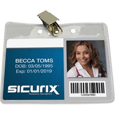 Baumgartens BAU 67850 Sicurix Horizontal Badge Holder With Clip - 2.5 