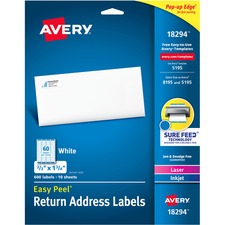 Avery AVE 18294 Averyreg; Easy Peal Sure Feed Address Labels - Permane