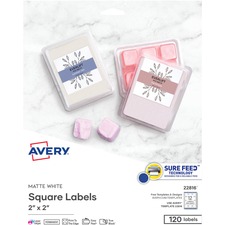 Avery AVE 22816 Averyreg; Print-to-the-edge Easy Peel Square Labels - 