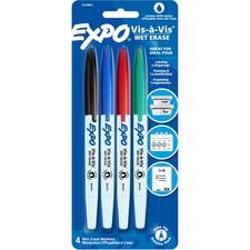 Newell SAN 2134341 Expo Vis-a-vis Wet-erase Markers - Fine Marker Poin