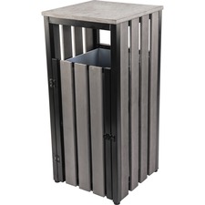 Lorell LLR 42693 Outdoor Waste Bin - Rectangular - Weather Resistant -