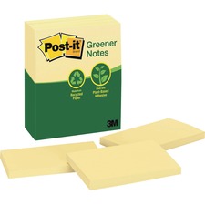 3m MMM 655RPYW Post-itreg; Greener Notes - 1200 - 3 X 5 - Rectangle - 