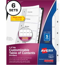 Avery AVE 11821 Averyreg; Classification Folder 5-tab Toc Dividers - 3