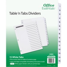 Avery AVE 24884 Averyreg; Table 'n Tabs White Tab Numbered Dividers - 