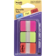 3m MMM 686PGO Post-itreg; Durable Tabs - 1.50 Tab Height X 1 Tab Width