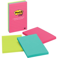 3m MMM 6603AN Post-itreg; Notes Lined Notepads - Cape Town Color Colle