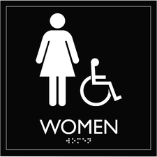 Lorell LLR 02657 Restroom Sign - 1 Each - Women Printmessage - 8 Width