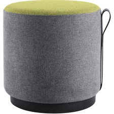 Lorell LLR 86937 Contemporary Seating Round Foot Stool - Green, Gray F