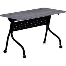 Lorell LLR 59489 Charcoal Flip Top Training Table - Charcoal Rectangle