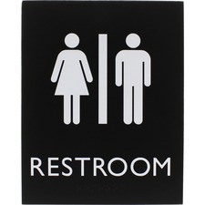 Lorell LLR 02663 Restroom Sign - 1 Each - 6.4 Width X 8.5 Height - Rec