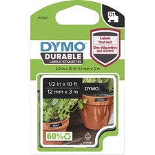 Newell DYM 2125347 Dymo Durable D1 12 Labels - 12 - Rectangle - Black 