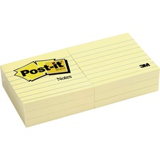 3m MMM 6306PK Post-itreg; Notes Lined Notepads - 600 X Canary Yellow -