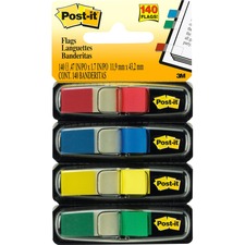 3m 683-4 Post-itreg; 12w Flags In Primary Colors - 4 Dispensers - 35 X