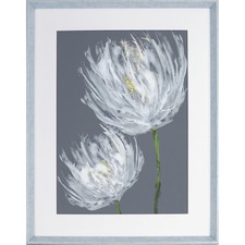 Lorell LLR 04479 White Flower Design Framed Abstract Art - 27.50 X 35.