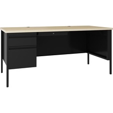 Lorell LLR 03129 Fortress Steel Single-pedestal Desk - 60 X 29.5 X 30 