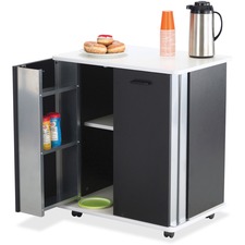 Safco SAF 8963BL Safco Mobile Refreshment Stand - 3 Shelf - Melamine, 