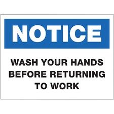 Lorell LLR 00251 Notice Wash Hands Sign - 1 Each - Notice Printmessage