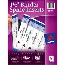 Avery AVE 89105 Averyreg; Binder Spine Inserts - 1 12 Sheet - White - 