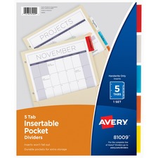 Avery AVE 81009 Averyreg; Insertable 5-tab Dividers - 5 X Divider(s) -