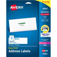 Avery AVE 18262 Averyreg; Easy Peal Sure Feed Address Labels - Permane