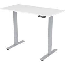 Lorell LLR 03621 Height-adjustable 2-motor Desk - White Rectangle Top 