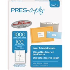 Avery AVE 30603 Pres-a-ply Pres-a-ply White Labels - Permanent Adhesiv