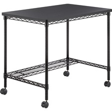 Safco SAF 5203BL Safco Mobile Wire Desk - Melamine, Black Top - 35.75 