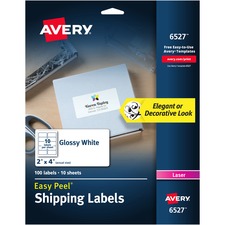 Avery AVE 06527 Averyreg; Easy Peel Glossy Shipping Labels - 2 Height 