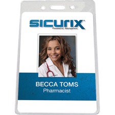 Baumgartens BAU 67880 Sicurix Vertical Id Badge Holder - 3.9 X 3.6 X -