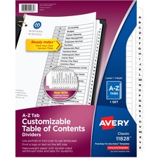 Avery AVE 11828 Averyreg; A-z Black  White Table Of Contents Dividers 