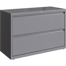 Lorell LLR 00041 42 Silver Lateral File - 2-drawer - 42 X 18.6 X 28 - 