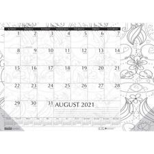 House HOD 1875 Academic Doodle Monthly Desk Pad Calendar - Academic - 