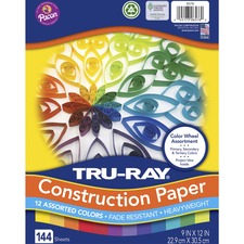 Pacon PAC 6576 Tru-ray Color Wheel Construction Paper - Project - 144 